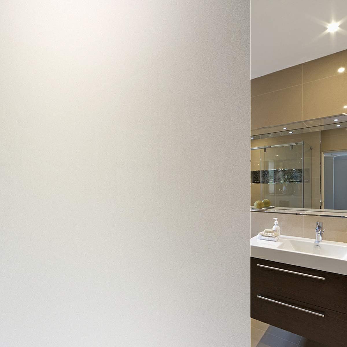ulocool Frosted Window Film Privacy Window Sticker Non-Adhesive glass Film Static Cling Film Opaque Window Film for Home Bathroom Office 45 * 200CM …