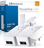 devolo dLAN 550 Duo+ Powerline Starter Kit (500 Mbps, 2 x PLC Homeplug Adapter, 2 x LAN Ports, Pass Through, Internet Signal Booster, Ethernet Access Over Power Line, whole home wifi) - White