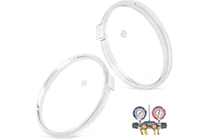 BIBIJIE 2 Pack 49100 80 mm Replacement Crystal Gauge Lens Compatible with Yellow-Jacket & Brute II Manifolds, Red or Blue