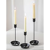 NUPTIO Black Candlestick Holders for Centerpiece: 3 PCS Tall Taper Candles Holders for Halloween - Metal Candles Stick Holder for Christmas Birthday Party Fireplace Table Decor