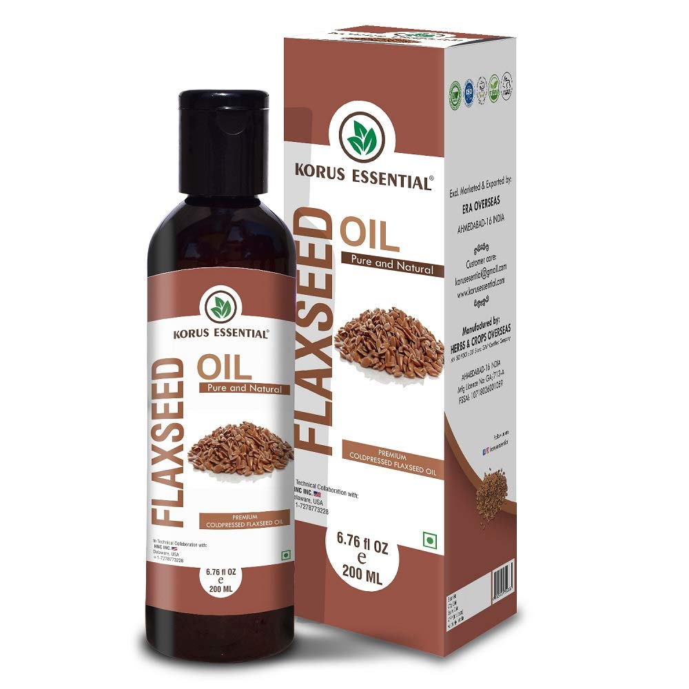 100% Pure Flax Seed Oil (Linseed Oil) - 200ML (6.76 oz) - Premium Quality, GMP Certified, Cruelty Free, Kosher and Halal Certified