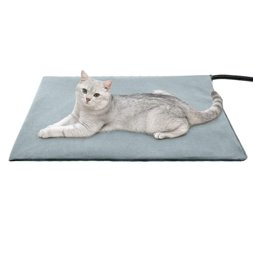 PUPPY KITTY Pet Heating Pad Large 45x40cm,Dog Cat Safe Electric Heating Pad, Thermal Warming Mat Blanket Waterproof Removable fireproof Soft Cosy Electric Heated Pad With Chew Resistant Steel Cord.