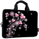 icolor 11 11.6 12 12.1 12.5 inch Laptop Carrying Bag Chromebook Case Notebook Ultrabook Bag Tablet Cover Neoprene laptop Sleeve case chromebook sleeve with Handle Boys Girls Pink Heart