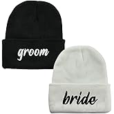 Kamaple 2 PCS Hubby and Wifey Beanie for Men Women, Acrylic Embroidered Couple Gifts Knit Cuff Beanies Hat
