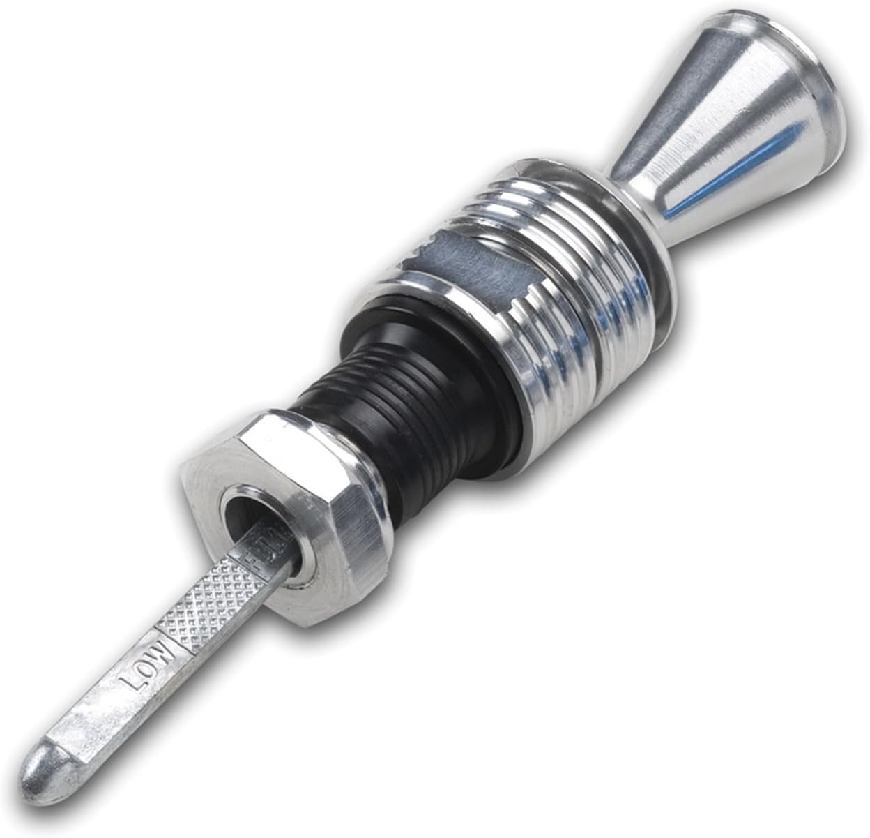 Lokar 1209124 Anchor-Tight Brite 3" Direct Mount Transmission Dipstick with Lock for Powerglide Transmission