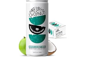 Once Upon a Coconut Premium Coconut Water - Low Calorie All-Natural Drink with Electrolytes - Non-GMO - Gluten-Free - 10.8 Fl Oz (Pack of 12)