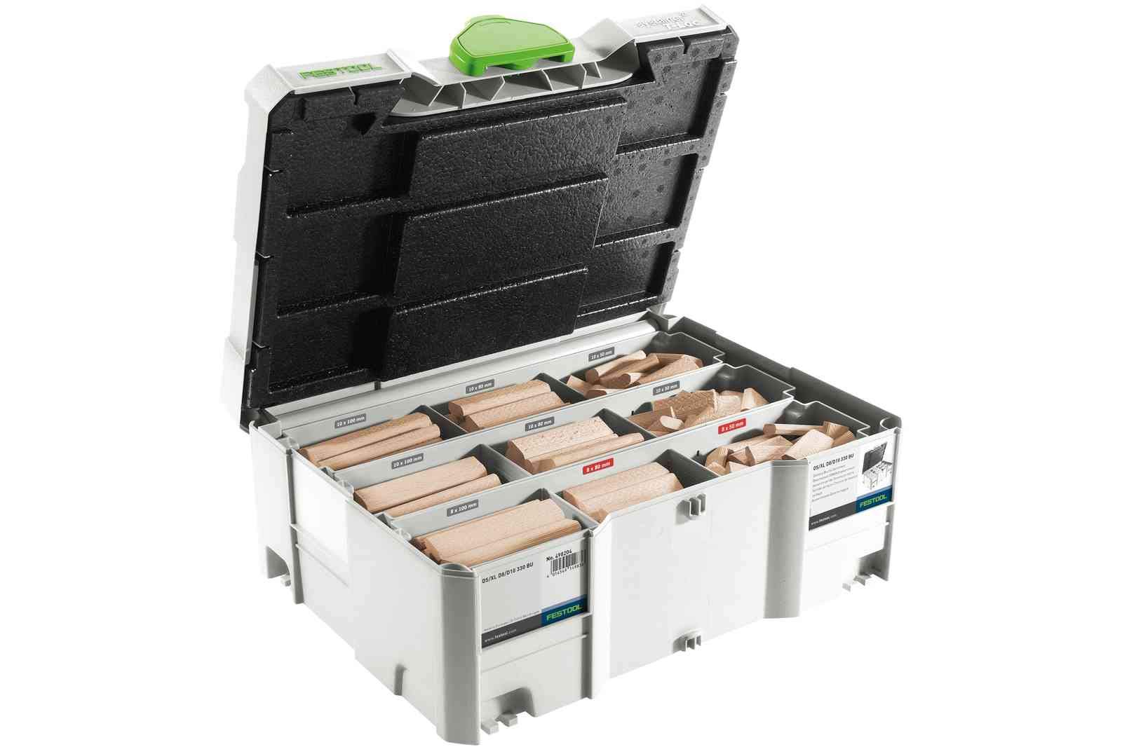 Festool DS D8/D10 306x Bu Beechwood Domino XL Assortment, Multi-Colour, Set of 306 Pieces