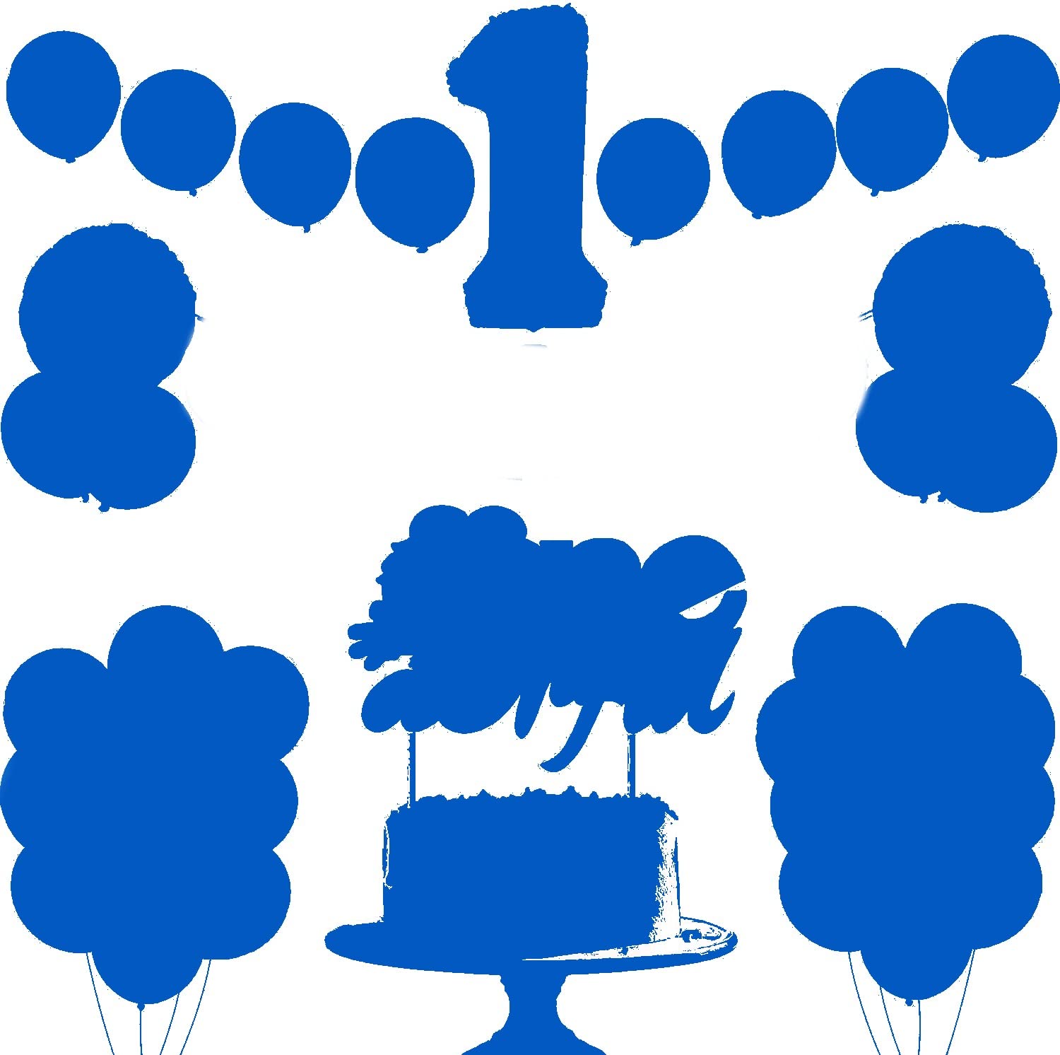 PANTIDE 42Pcs Blue One Birthday Party Decorations