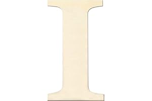 YRONTY 12 Inch Wooden Letters I, 1/5 Inch Thick Blank Unfinished Wood Letter Wooden Sign Board for Painting, Craft and Home Wall Decoration