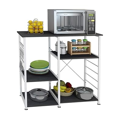 DlandHome 35.4" Microwave Cart, 3-Tier Kitchen Storage Shelf