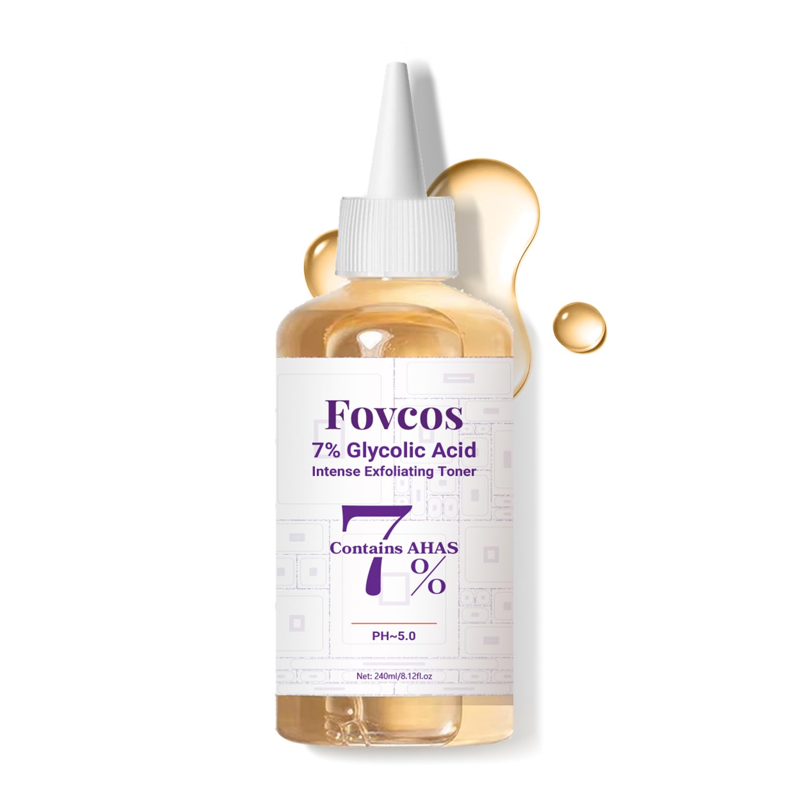 Photo 1 of 7% Glycolic Acid Exfoliating Toner, Exfoliating Skin Care Facial Toner, Improves Texture, Reduces Breakouts Pores and Fine Lines, Suitable for All Skin Types