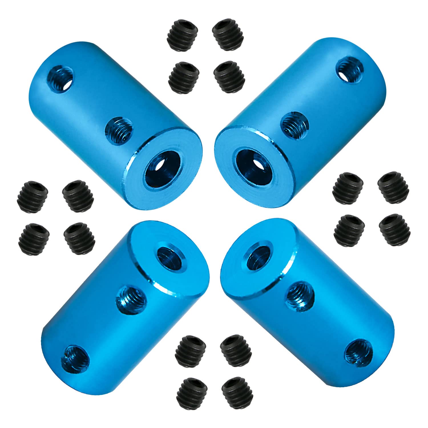 Ohamtes 4Pcs shaft diameter 4mm to 6mm rigid coupling, suitable for 3D printers, DIY encoders, motor connectors, motor guide shaft couplers, model shafts, motor guides, CNC machine tools