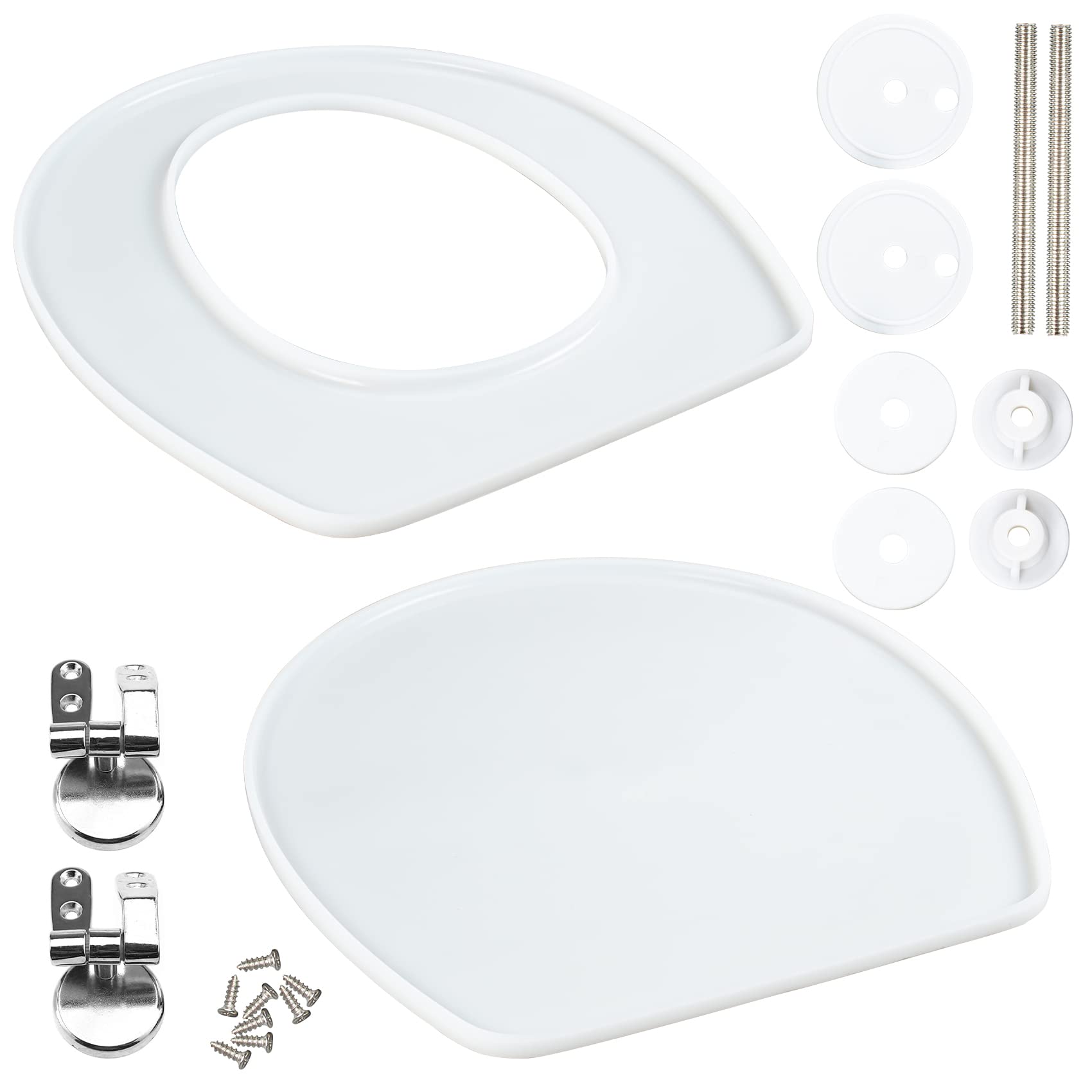Toilet Seat Epoxy Resin Silicone Moulds Set Heavy Duty Silence Close Quick Release Oval Shape 14 Inch Lid Cover