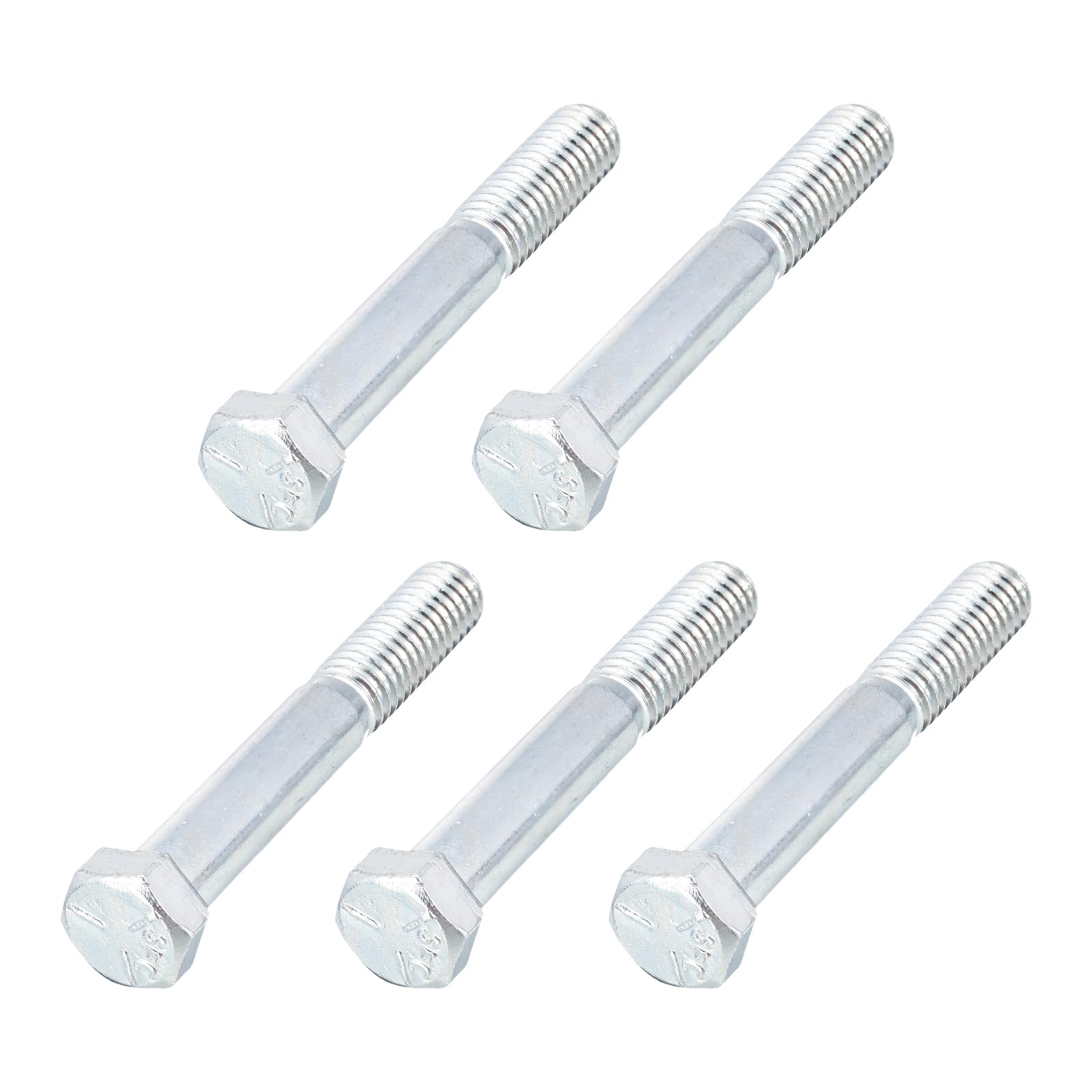METALLIXITY Hex Bolts (7/16-14x3") 5Pcs, Carbon Steel Zinc Plated, Coarse Thread UNC Hex Head Screw Bolt - for Furniture Repair, Silver โ image 1