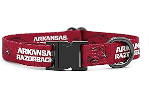 SHOPINSTAPETS Arkansas Razorbacks Collars and Leashes | Officially Licensed | Fits All Pets! (Large Collar)
