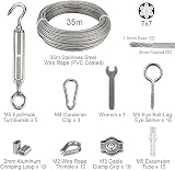 VonLux 35m Stainless Steel Wire Rope Plant Trellis Kit Turnbuckle Tensioner view 2
