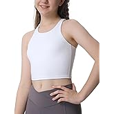 Ewedoos Girls Tank Tops Double Lined Crop Tops for Kids Sleeveless High Neck Racerback Dance Tops for Girls Athletic