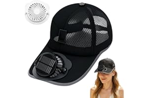 OEKYTOY Solar Powered Fan Hat,2025 New Baseball Cap Solar Powered with Built in Fan Cooling Body Fans for Hiking USB Solar