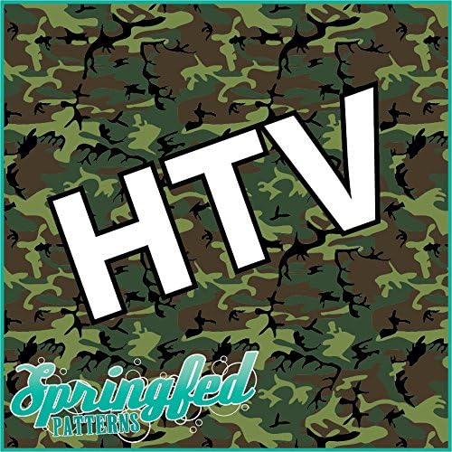 GREEN CLASSIC CAMO PATTERN HTV Heat Transfer Vinyl 12"x36" Army Camouflage for Shirts