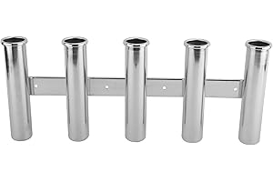 YaeMarine Fishing Rod Holder 316 Stainless Steel Fishing Rod Rack 3Tube/4Tube/5Tube/6Tube Mirror Finish for Marine Boat Yacht Camper