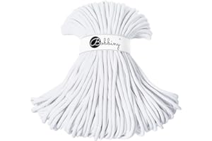 Bobbiny Jumbo 9mm Braided Macrame Cord (White) 108yds/330ft