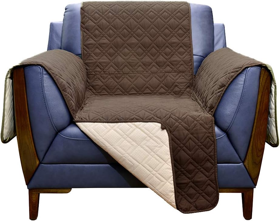 Chair Cover with Pockets Waterproof - RBSC Home Soft Armchair Covers for Pets Baby Dogs Cats Washable Multiple Choice
