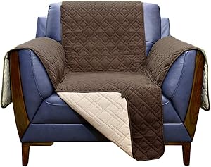 Chair Cover with Pockets Waterproof - RBSC Home Soft Armchair Covers for Pets Baby Dogs Cats Washable Multiple Choice