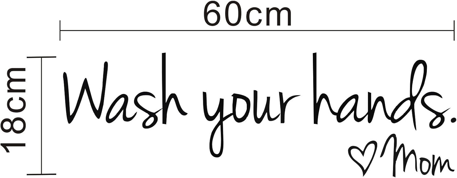 Wash Your Hands by Mom Wall Sticker Inspiring Quote Decal - Image 5