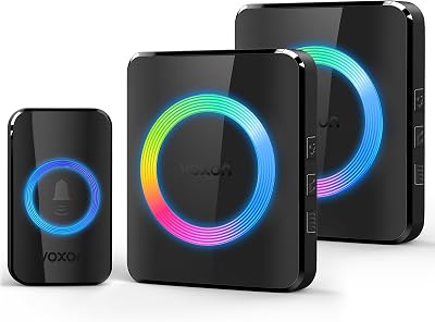 VOXON Wireless Doorbell 1300ft 2 Receivers IP65 Waterproof 60 Ringtones