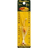 H&amp;H Magnum Speck Rigs Fishing Lures for Speckled Trout 1/8 oz Pre-Rigged Double Rig Jigs, WHITE/YELLOW