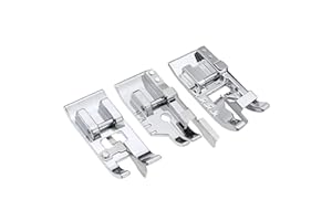 TISEKER 3 Pcs Sewing Machine Presser Foot Set of 1/4 inch Quilting Patchwork, Stitch in Ditch and Overcast Presser Foot for All Low Shank Snap-On Singer, Brother, Babylock, Euro-Pro