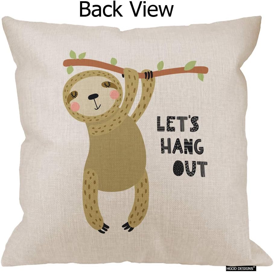 Amazon Com Hgod Designs Sloth Throw Pillow Cute Funny Sloth