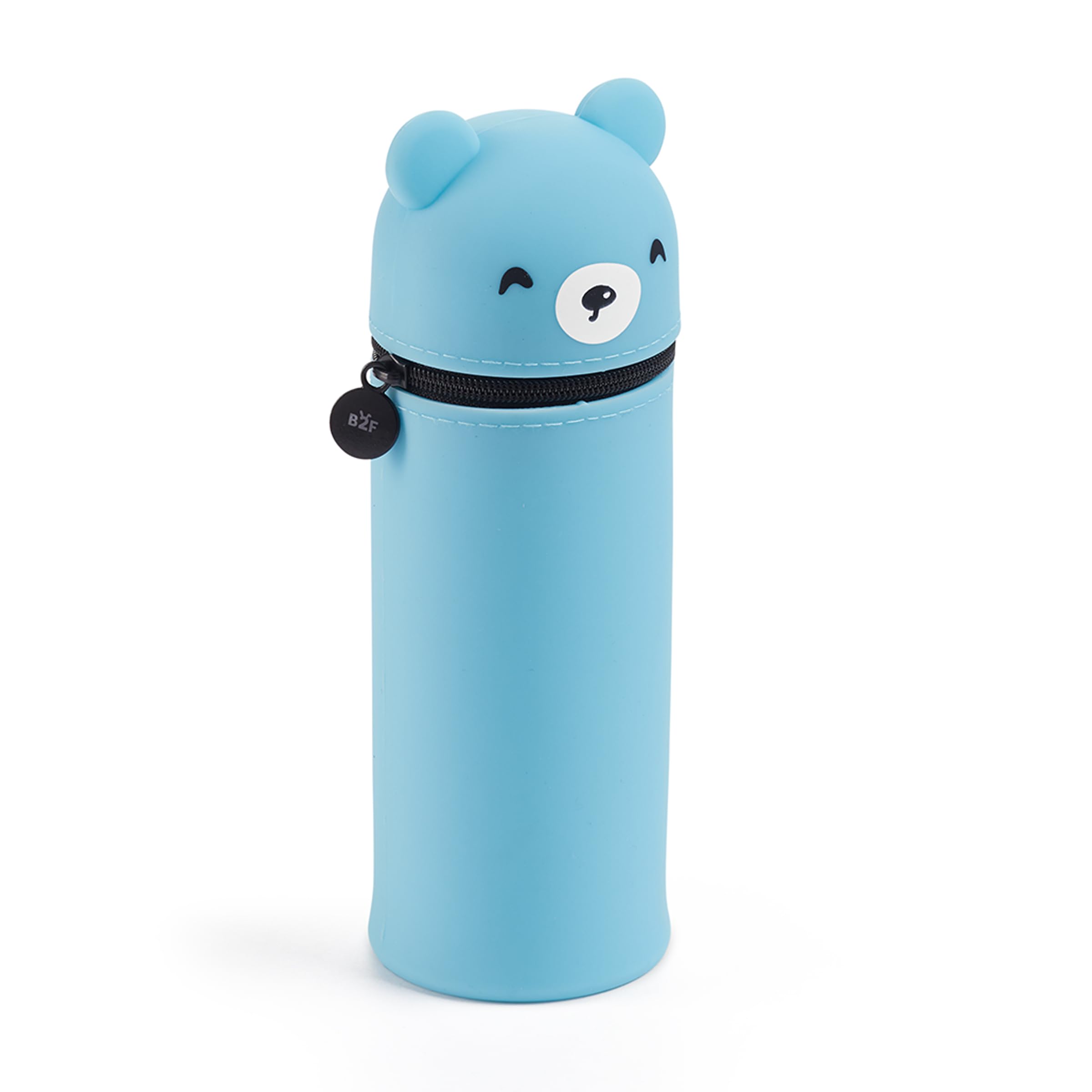 Back2Fun - Pencil Case, School Pencil Case, Expandable School Case, Soft Texture Silicone Pencil Case, Zipper Closure, Bear, 2-in-1 Convertible School Pencil Case