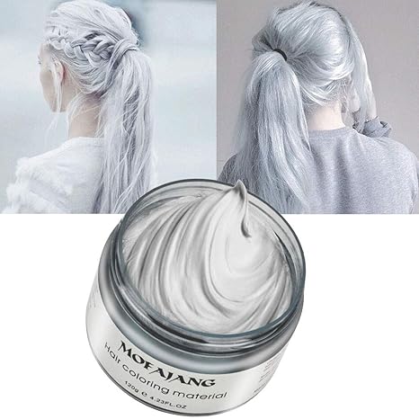 Amazon Com Hair Color Wax Silver Gray Hair Wax Temporary