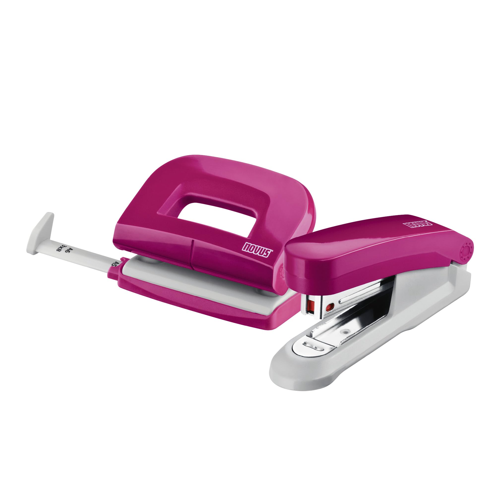 Novus E 15/E 210 Pink Twinset Stapler and Hole Punch with 1,000 Staples