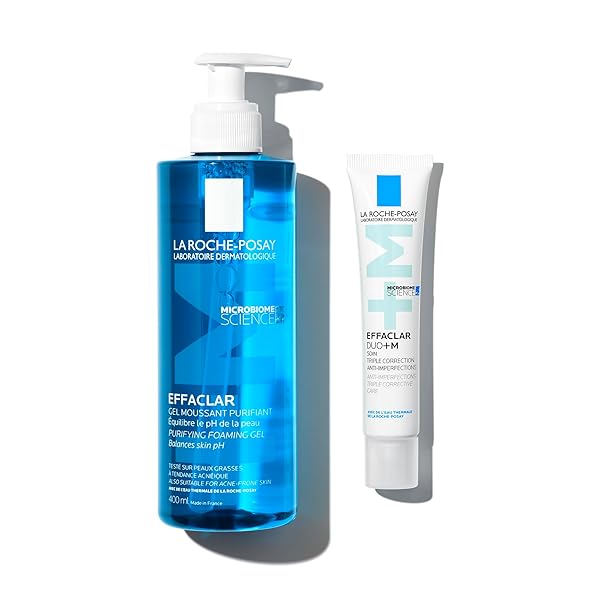 LA ROCHE-POSAY EFFACLAR PURIFYING FOAMING GEL CLEANSER FOR OILY SKIN, WITH ZINC PIDOLATE TO REMOVE EXCESS OIL & SHINE, ALCOHOL FREE & OIL FREE, SENSITIVE SKIN TESTED
