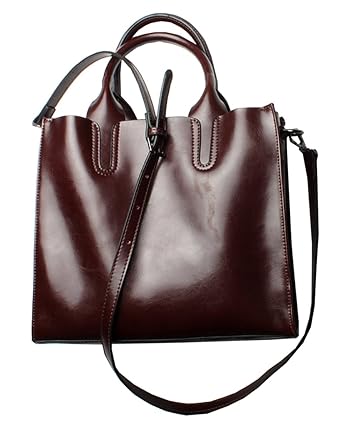 HESHE Heshe Women Leather Tote Designer Handbags Ladies Purse Tote Bag Top Handle Bags Shoulder Handbag Cross Body Bag Satchel Purses (Wine)