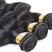 AOSOME Brazilian Virgin Human Hair Weavs 3 Bundles 16 18 20 Inch Real Remy Human Hair Bundles Extensions,Natural Black Color,Can be Restyled