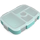 Bentgo® Kids Tray with Transparent Cover - Reusable, BPA-Free, 5-Compartment Meal Prep Container with Built-In Portion Control for Healthy, At-Home Meals & On-the-Go Lunches (Seafoam)