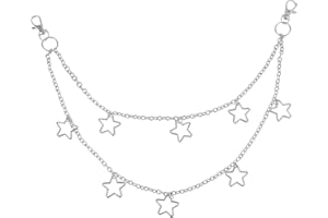 Marrywindix Hip Hop Pants Chain Y2K Star Pants Chain Goth Layered Pocket Accessory for Women Men Punk Jeans Wallet Halloween Jewelry Clothing Accessories