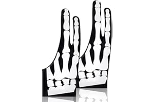 Jecery 2 Pieces Skeleton Artist Glove with 2 Finger for Drawing Tablet Digital Tablet Drawing Rejection Glove for Pad Painting Writing, Right Hand, 2.76 x 7.28 Inches