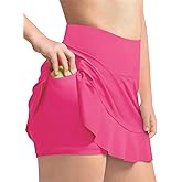 Haloumoning Girls Athletic Tennis Golf Skirts with Shorts Kids High Waist Ruffle A-line Skorts with Pockets 5-14 Years
