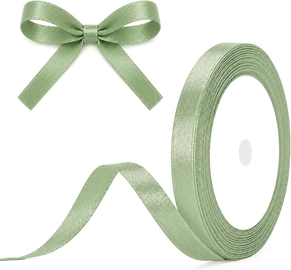 G2PLUS Sage Green Satin Ribbon 10mm x 22m Gift Wrap Craft Wedding