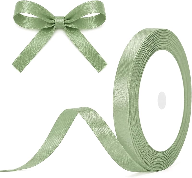 G2PLUS Sage Green Satin Ribbon 10mm x 22m Gift Wrap Craft Wedding