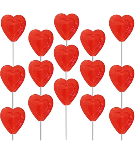 Heart Shaped Lollipops Cherry Flavoured Sweet Candy Lollies Cherry