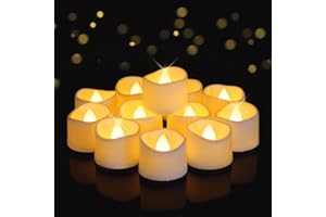 Raycare White 24 Pack Battery Operated Tea Lights, 200+Hour Electric Flickering Flameless Candles, Realistic Votive LED Tea Lights for Wedding Party Table Thanksgiving Christmas Decorations
