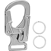 Ahiller Carabiner Clip,1.9'' Alloy Car Keychain Clip with 2 Key Ring,Outdoor Hooks,Small Key Holder for Man and Women