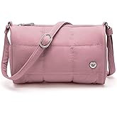 WESTBRONCO Small Puffer Crossbody Bags for Women Mini Barrel Bag Cute Bucket Bag with 2 Side Pocket Nylon