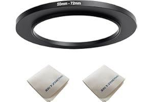 SKYZHENG 55mm lens to 72mm Camera Lens Adapter 55mm to 72mm Step Up Ring Adapter Ring for all brands of UV ND CPL, with premium lens wiping cloth 2 pack (55mm-72mm)
