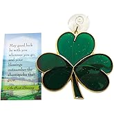 Shamrock Suncatcher Gift Set Irish Blessing Prayer Card and Irish Sun Catcher